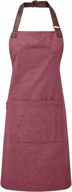 Premier Annex Oxford Faux Leather Bibbed Full Apron in Red – 1