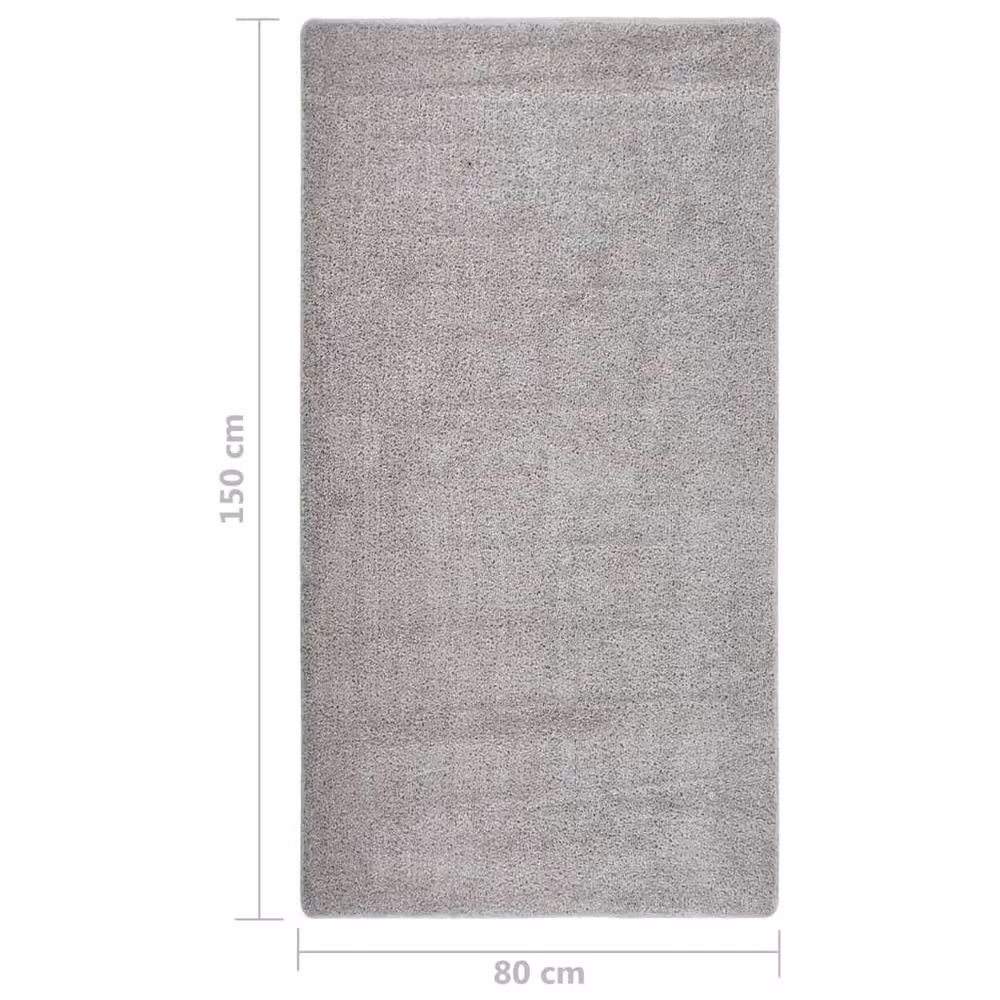 Berkfield Home Shaggy Rectangular Rug in Light Grey, W: 80 cm, L: 150 cm, Non-Slip and Washable – 2