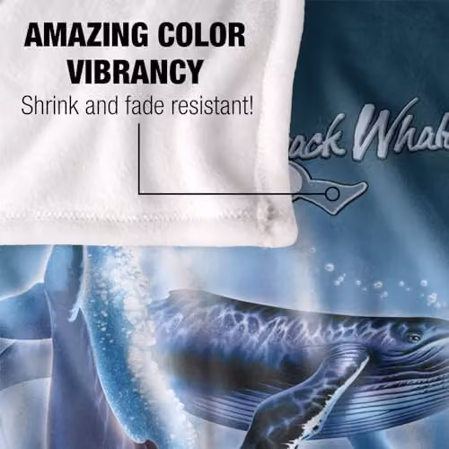 JQ Licensing Humpback Whales Silky Touch Super Soft Fleece Throw Blanket, Multicolour, W: 91 cm, D: 147 cm – 3