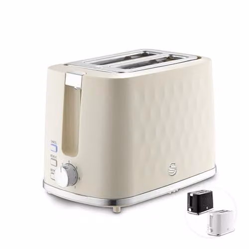 Swan Hexton 2 Slice Toaster in Cream and Beige