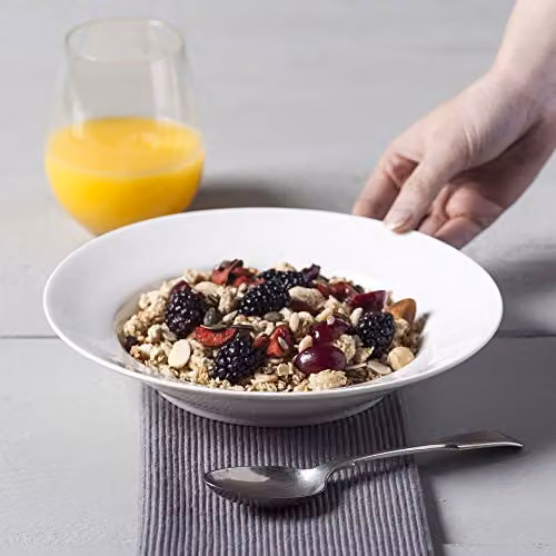 WM Bartleet & Sons Traditional Porcelain Individual Soup, Cereal, Rice, Noodle or Salad Bowl with Rim, White, Diameter: 22 cm – 4