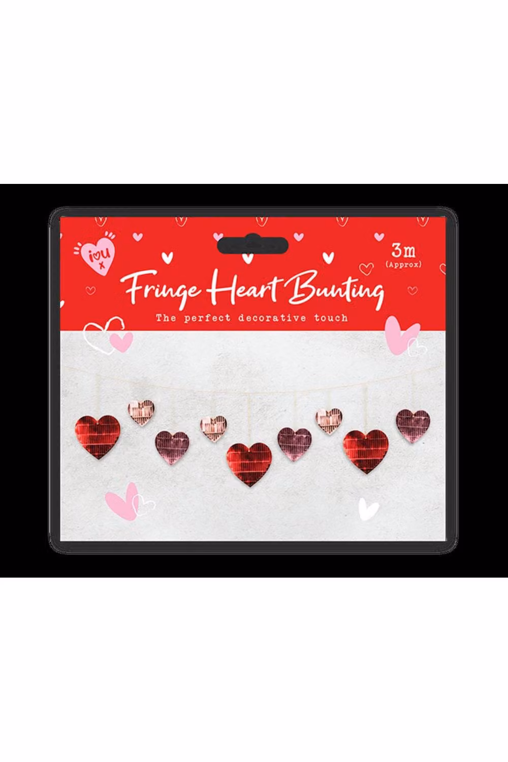 KDMD Valentines Day Red and Multicolour Foil Heart Bunting, 6 Pack, 3m – 2