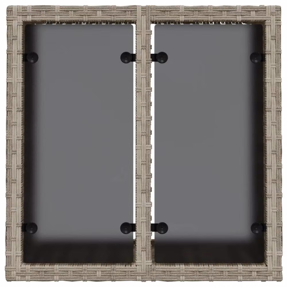 Berkfield Home Square Garden Table with Glass Top in Light Grey, W/D/H: 55 x 55 x 37 cm – 3