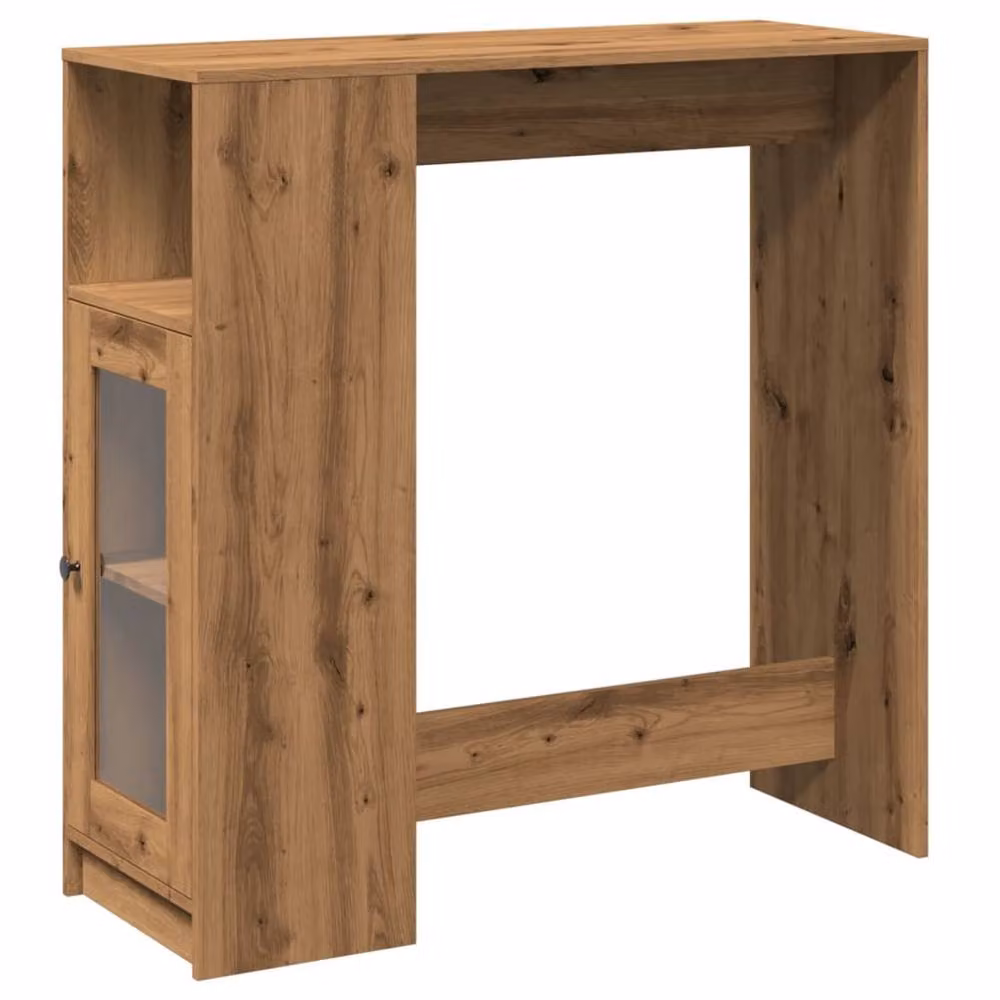 Berkfield Home Artisan Oak Bar Table with Racks in Brown, W: 101 cm, D: 40 cm, H: 103.5 cm – 2