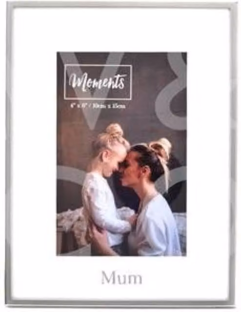 KDMD Moments Silver Mum Single Photo Frame with Mount, 10 x 15 cm