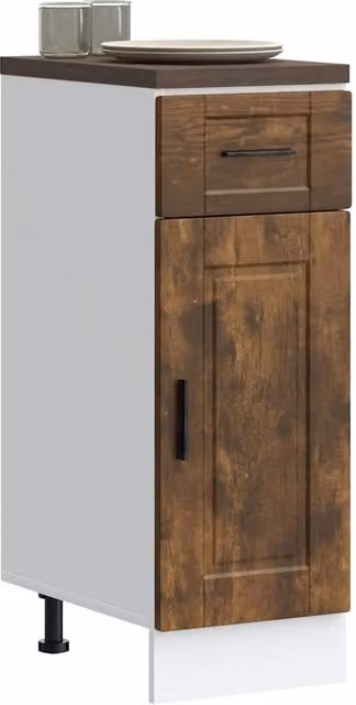 Berkfield Home Porto Smoked Oak Kitchen Base Cabinet in Brown