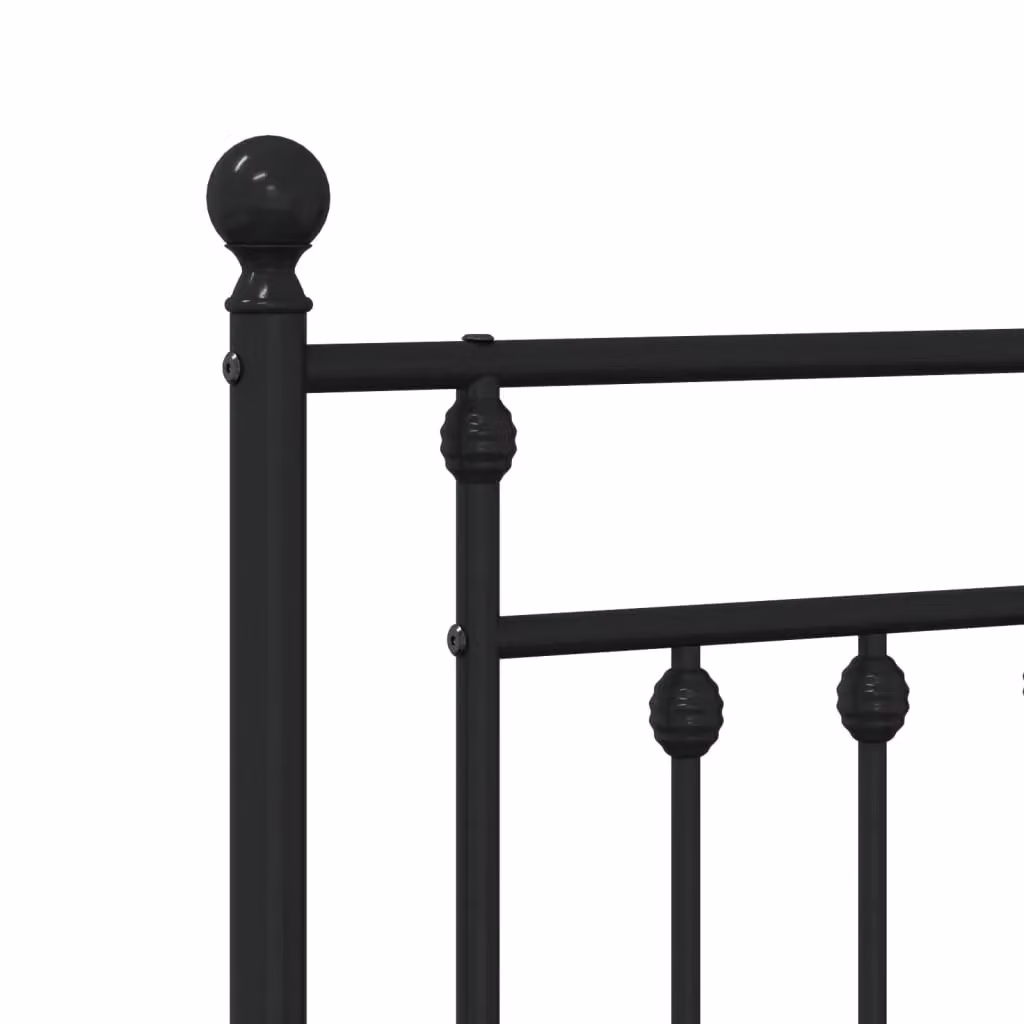 Berkfield Home Classic Metal Headboard in Black, Width: 135 cm – 4
