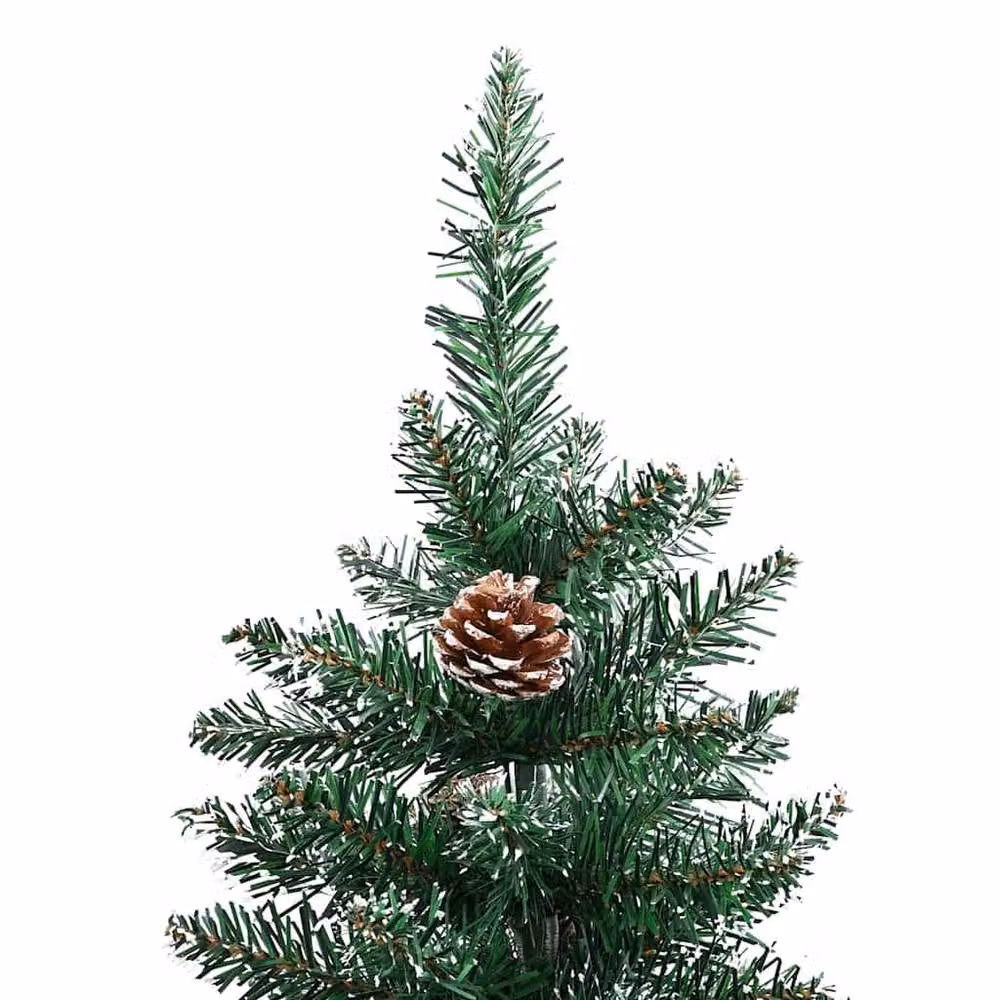 Berkfield Home Elegant Slim Christmas Tree with 300 LEDs in Green and White, Height: 180 cm – 5
