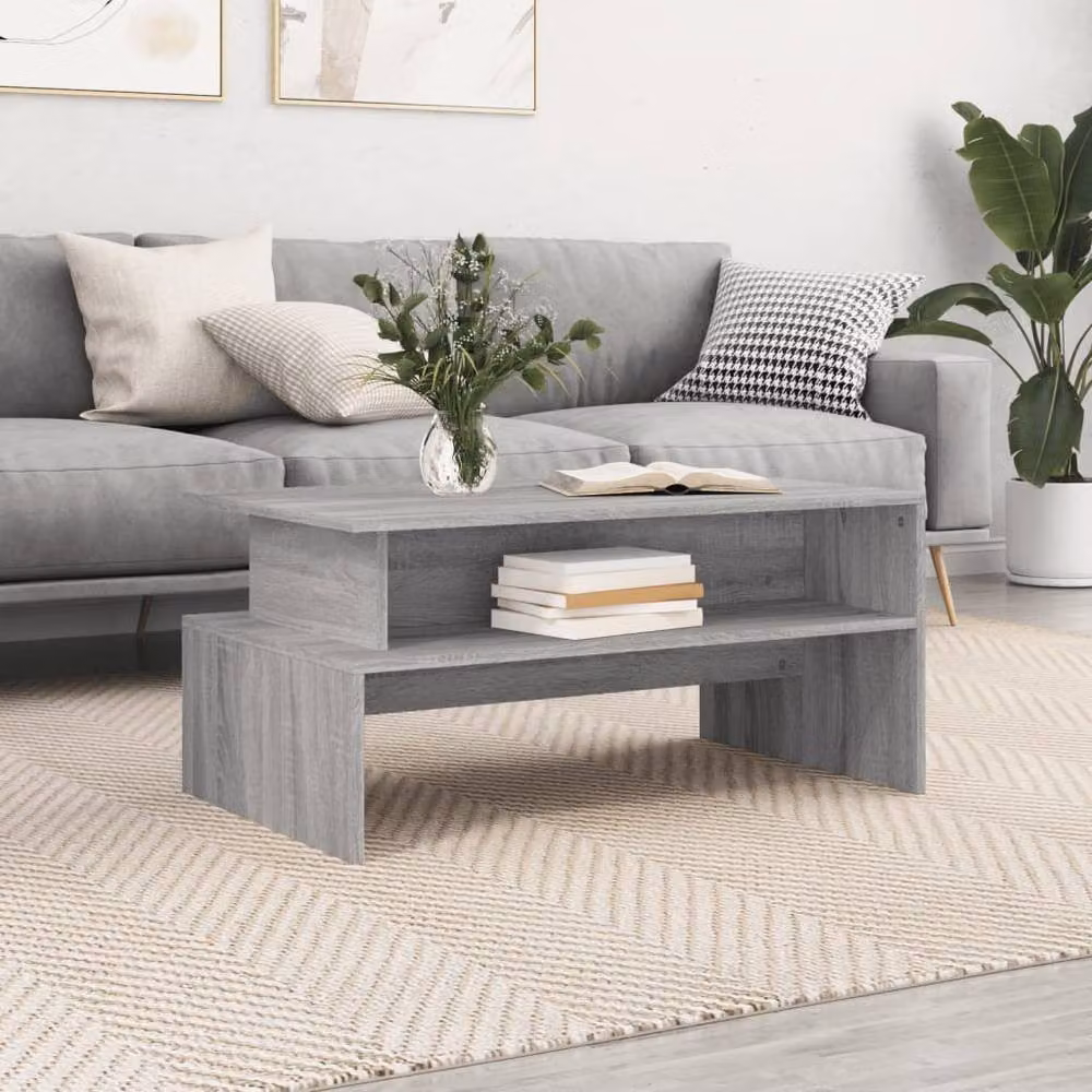 Berkfield Home Decorative Coffee Table in Grey Sonoma, W/D/H: 90 x 55 x 42.5 cm – 2