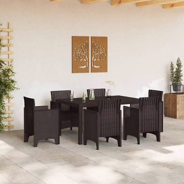 Berkfield Home Brown Poly Rattan Extendable Garden Table, W: 150 cm, D: 100 cm, H: 73 cm – 1