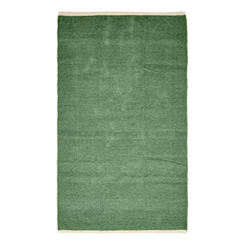 Homescapes Plain Chenille Cotton Rug in Green, W/D/H: 60 x 100 x 0.3 cm – 3