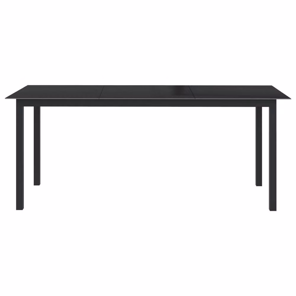 Berkfield Home Modern Garden Table in Black Aluminium and Glass, W/D/H: 190 x 90 x 74 cm – 2