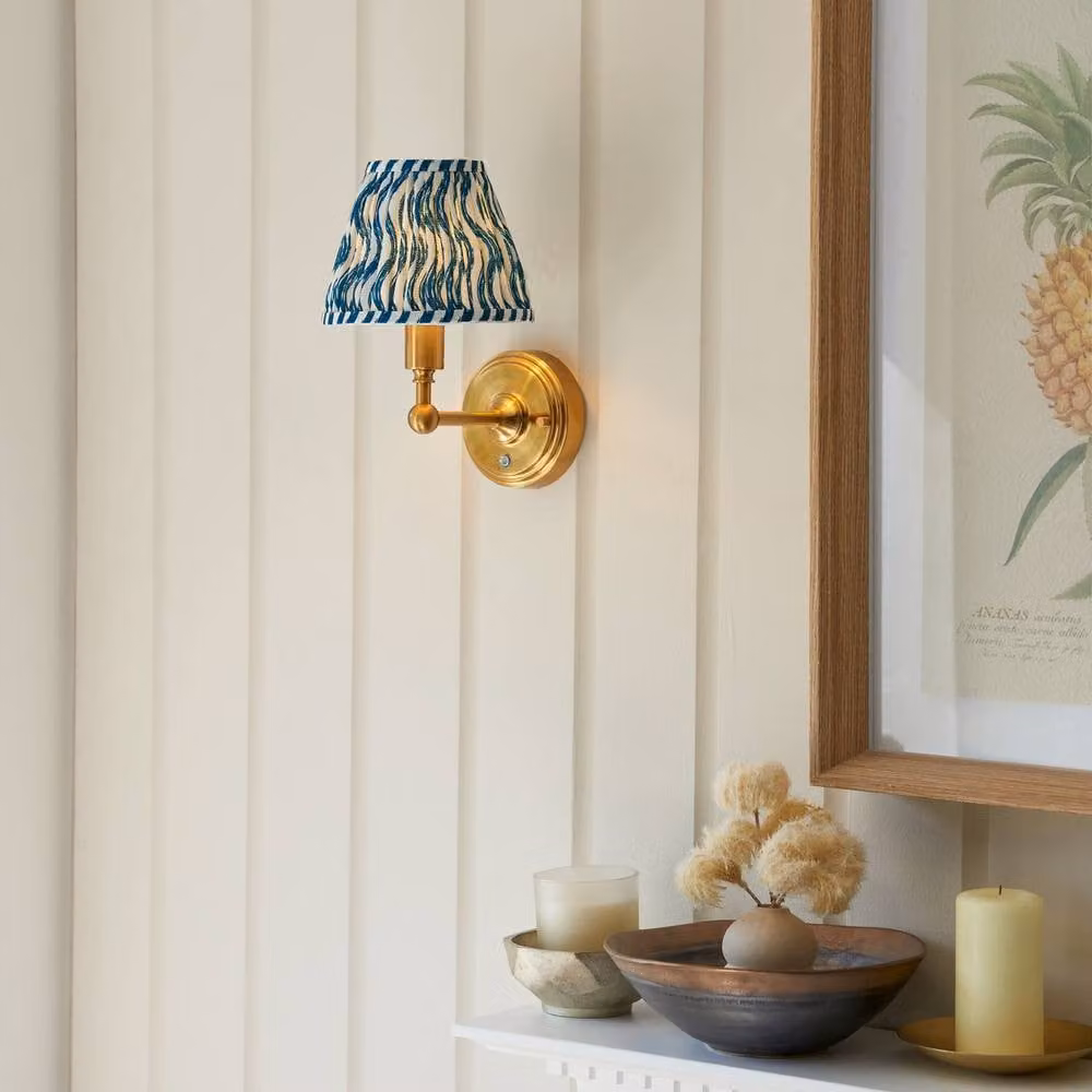Netlighting Burley Rechargeable LED Wall Light with Ripple Shade in Gold/Brass – 2