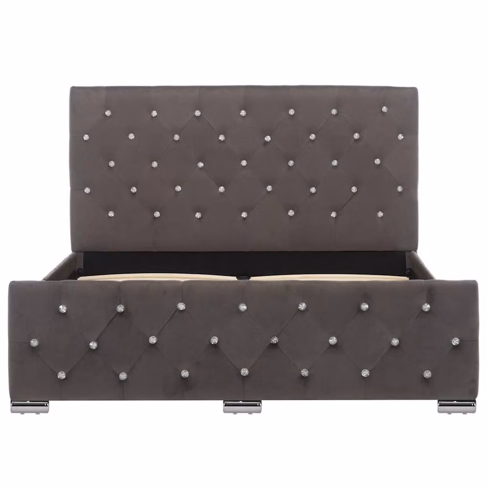 Berkfield Home Grey Fabric Bed Frame with Lift Up Base, W/D/H: 120 x 200 cm – 3