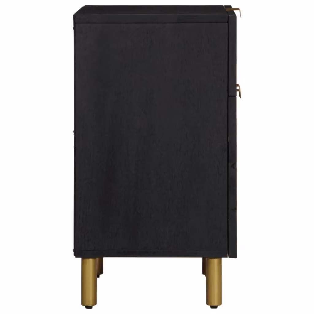 Berkfield Home Black Classic Bedside Cabinet in MDF, W/D/H: 50 x 33 x 60 cm – 2