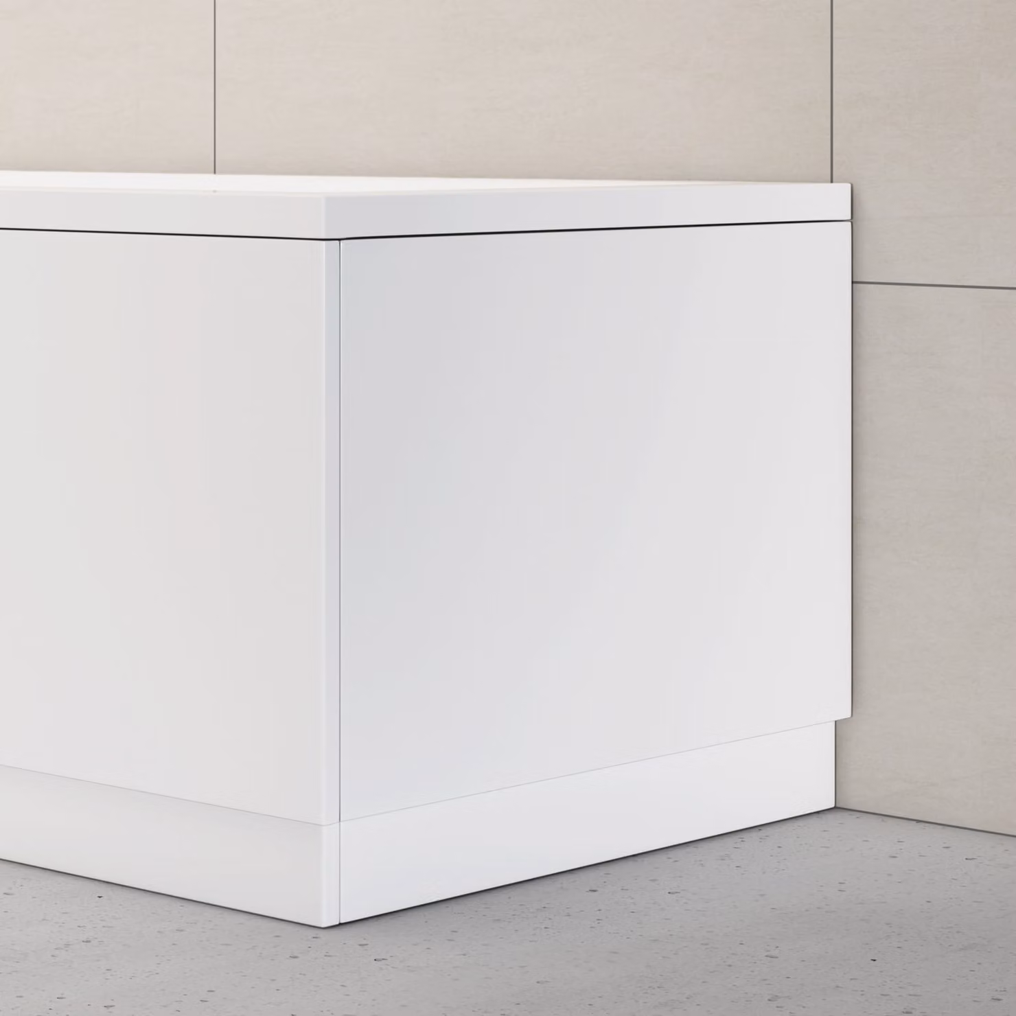 Royal Bathrooms Turin High Gloss White MDF Bath End Panel, Height: 80 cm