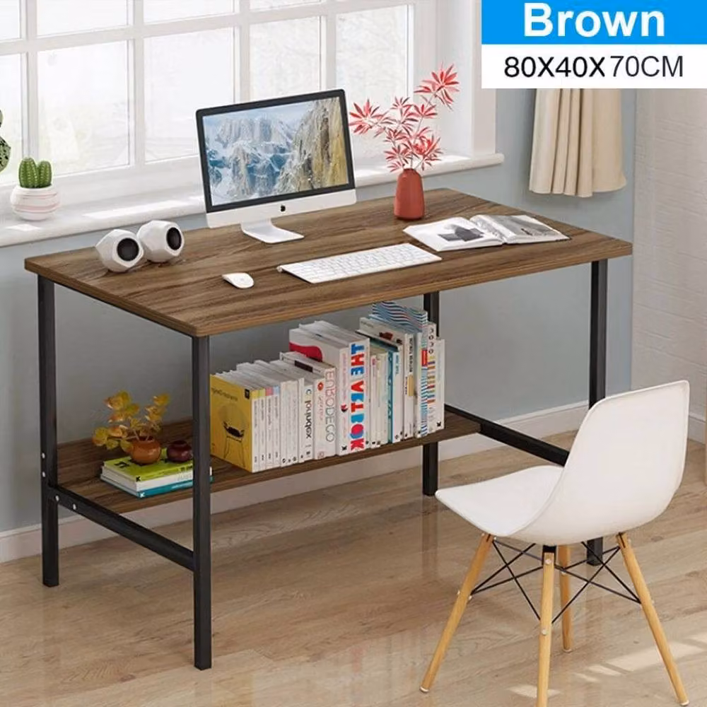 FORGEVIO Computer Desk for Home Office, Brown, W/D/H: 120 x 40 x 70 cm – 4