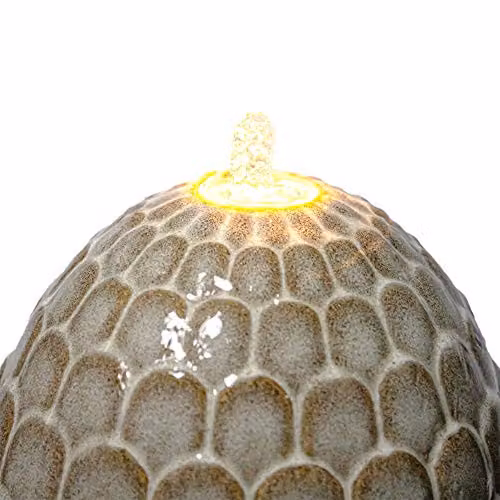 Primrose Grey Ceramic Pineapple Cascading Garden Water Feature, Height: 86 cm – 2