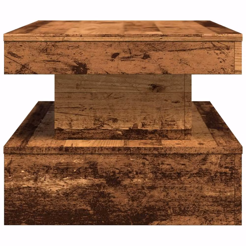 Berkfield Home Modern Coffee Table with LED Lights in Brown, W/D/H: 90 x 50 x 40 cm – 5