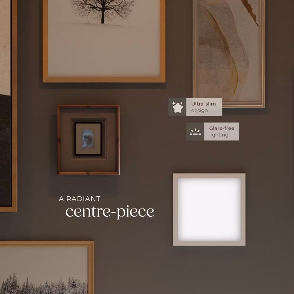 tectake Lucerna LED Panel Light in White, 14W Slim Design with Floating Backlight Effect, W/D/H: 29.5 x 29.5 x 1.0 cm – 2