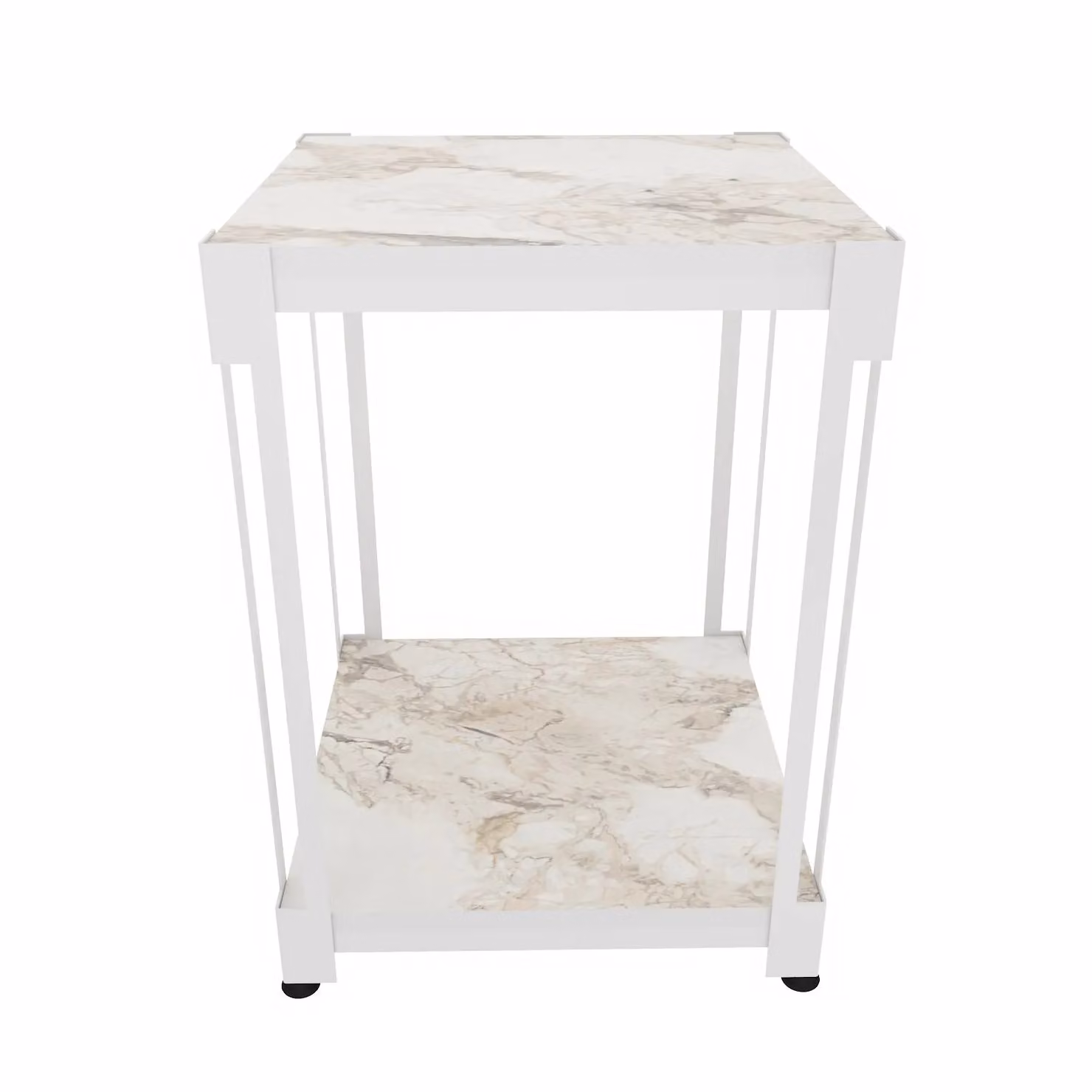 Decorotika Zenas Industrial Design Side Table in White – 3