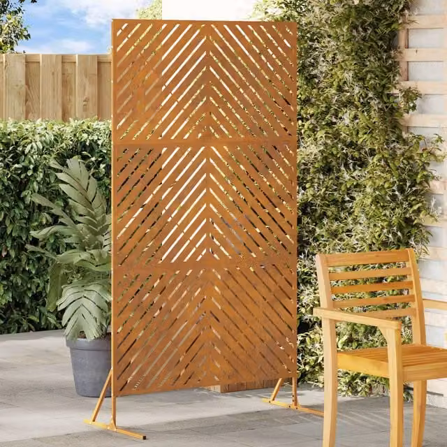 Berkfield Home Rectangular Stainless Steel Fence Panels in Brown, W: 100 cm, H: 180 cm – 1