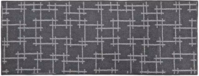 JVL Vector Grey Machine Washable Geometric Non-Slip Runner