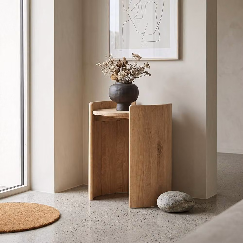 Elm Home And Garden Natural Solid Mango Wood Side Table in Brown, W/D/H: 46 x 38 x 42 cm – 2