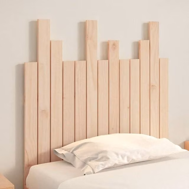 Berkfield Home Solid Wood Pine Wall Headboard in Natural, W: 82.5 cm, D: 3 cm, H: 80 cm – 1