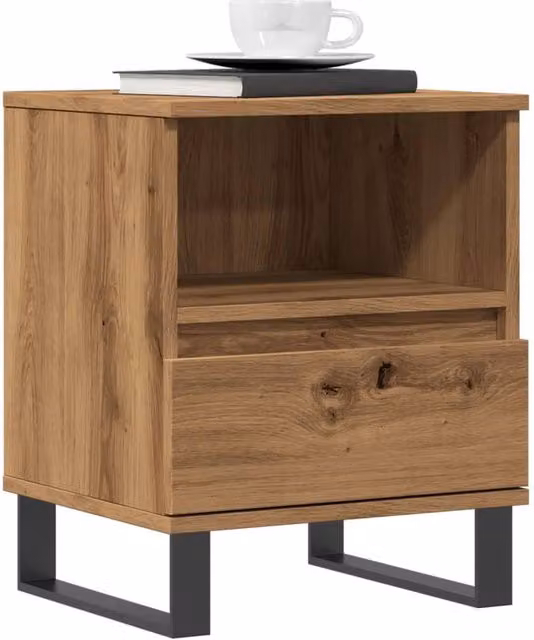 Berkfield Home Artisan Oak Bedside Cabinets, Set of 2, Brown, W/D/H: 40 x 35 x 50 cm