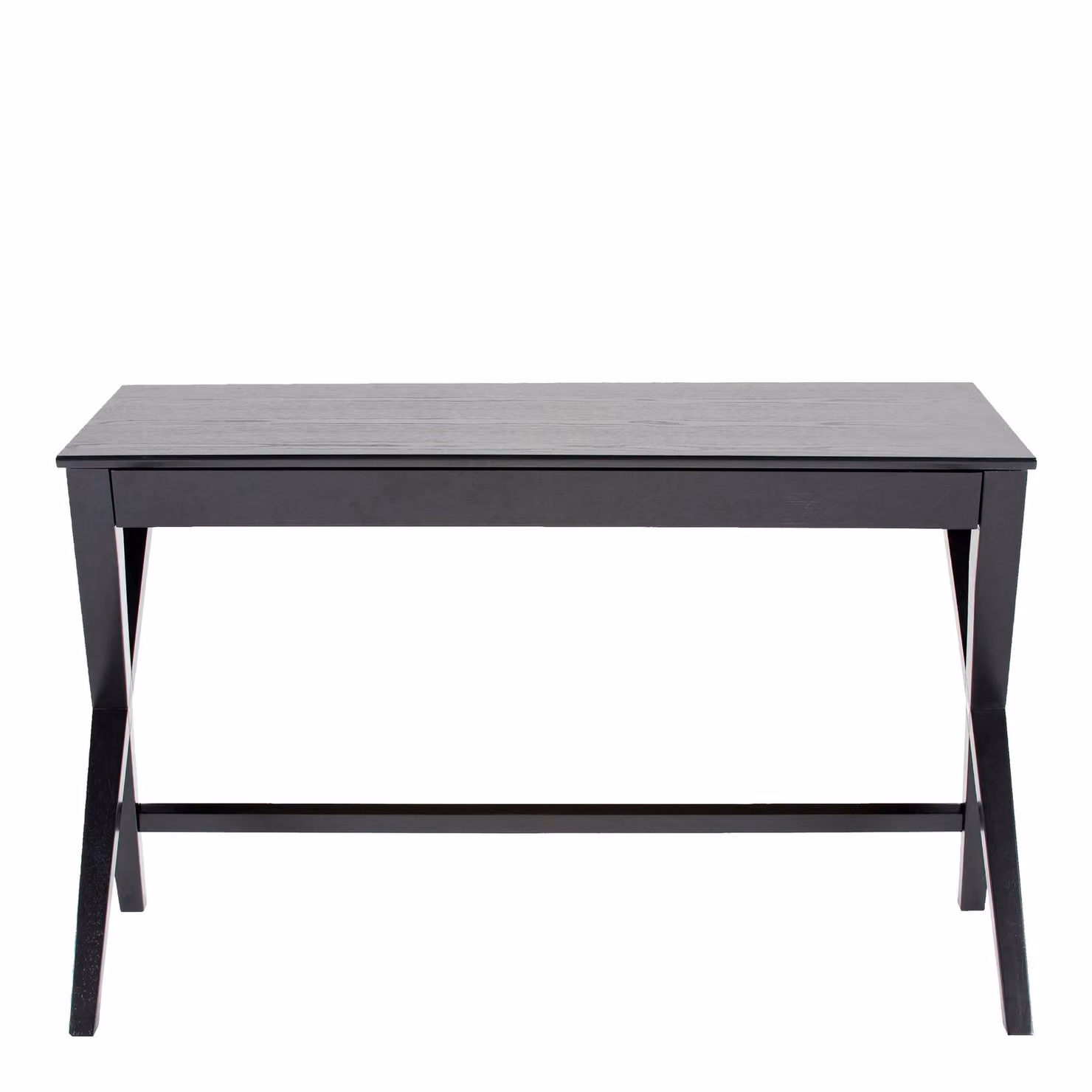 Furniture To Go Writex Modern Black Lacquered Writing Desk with Single Pedestal Drawer and Grommet – 2