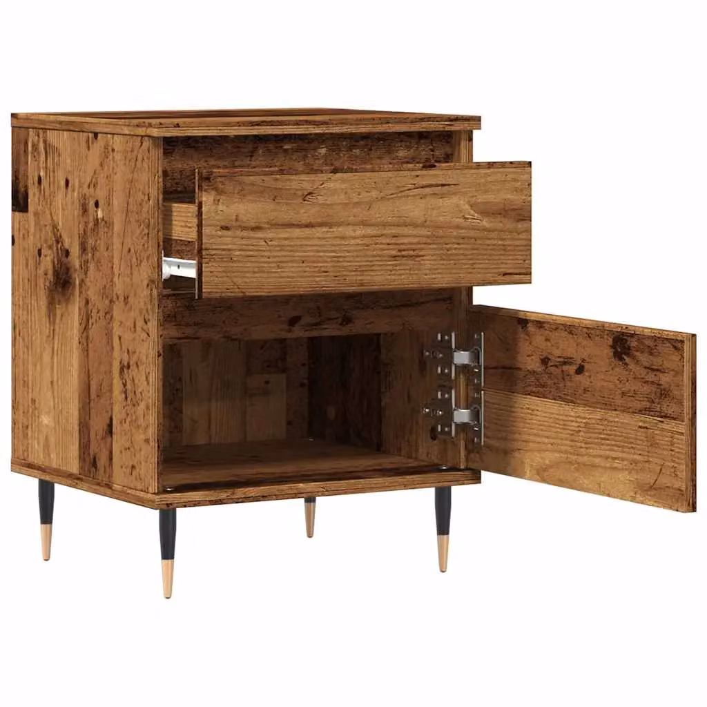 Berkfield Home Bedside Cabinet in Old Wood Brown, W/D/H: 40 x 35 x 50 cm – 3