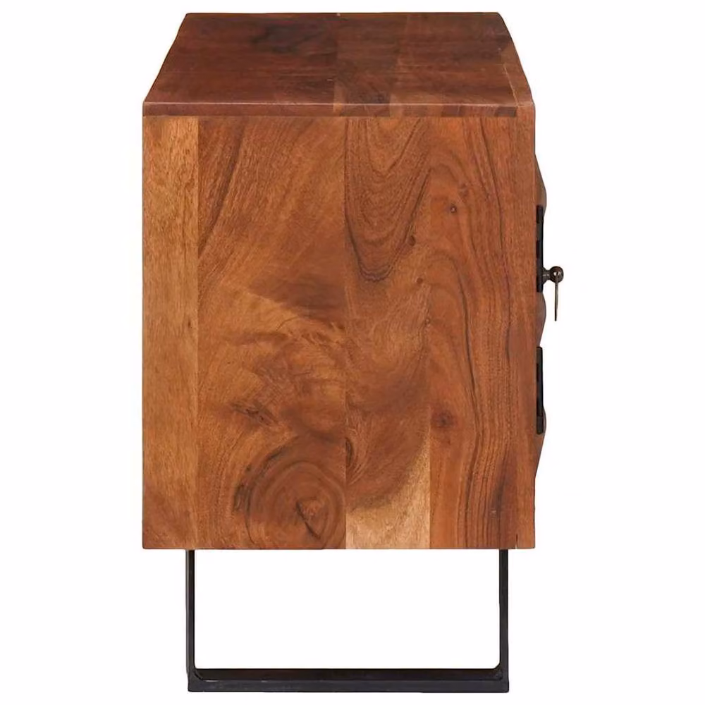 Berkfield Modern Brown Solid Acacia Wood Home Media Storage Cabinet – 3