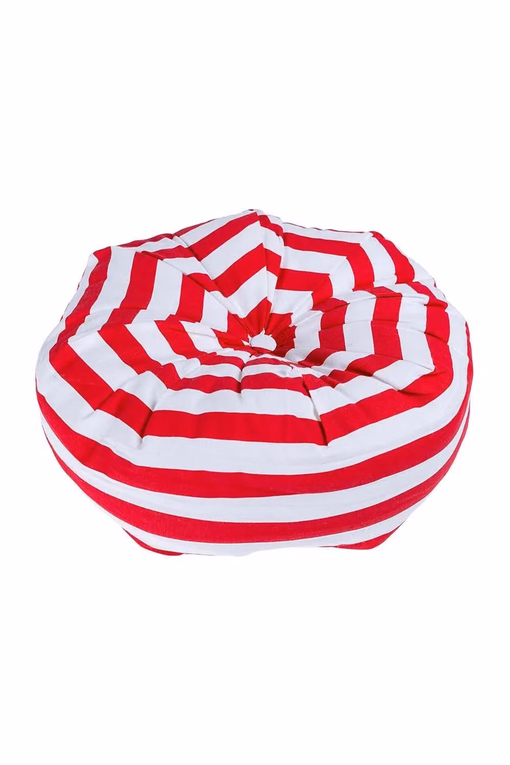 Homescapes Round Pleated Floor Cushion in Red, Pink and White, Diameter: 40 cm, Height: 15 cm – 2