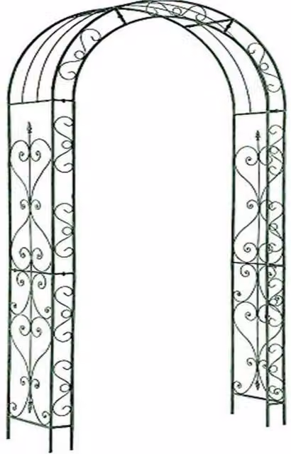 Gr8 Garden Loire Metal Rose Arbour and Plant Trellis Support in Black – 1