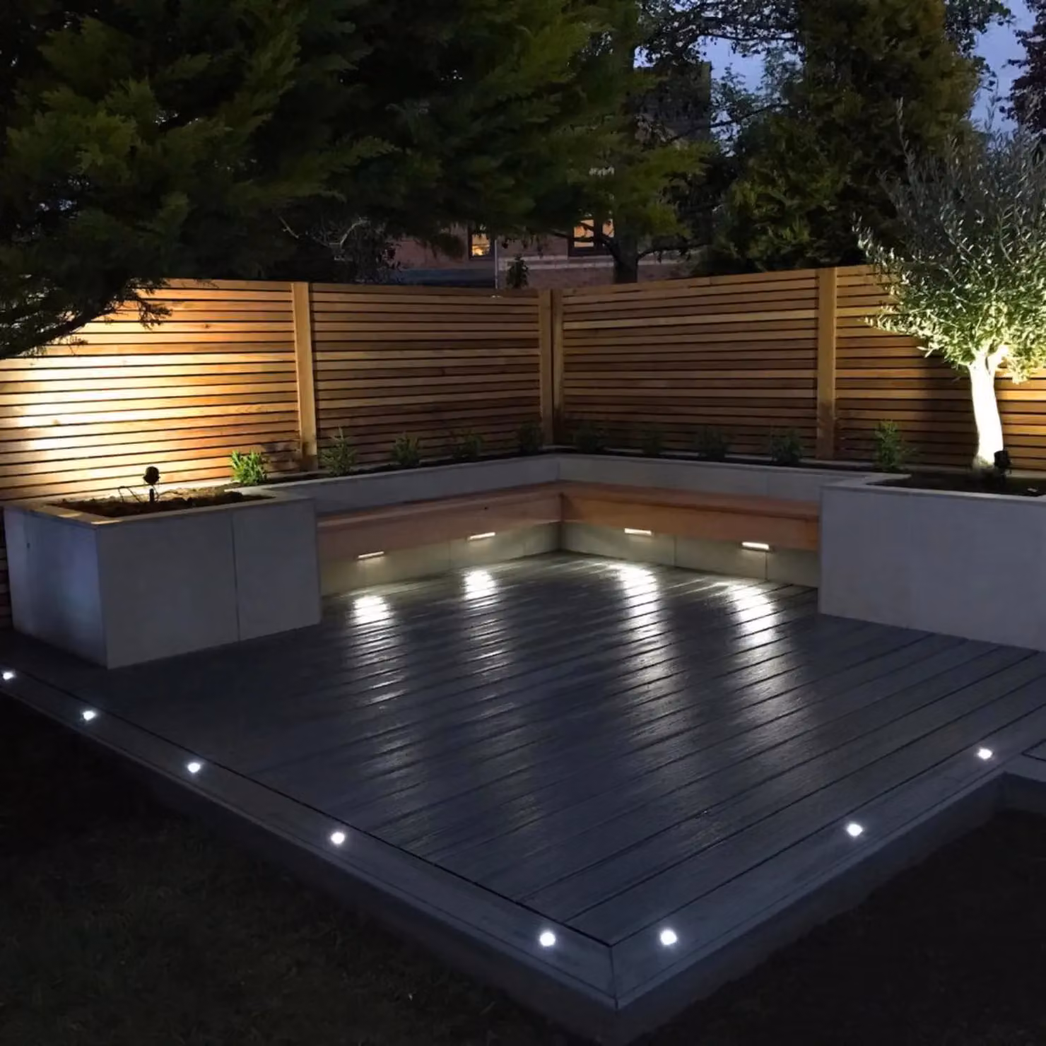 First Choice Lighting Set of 10 Black IP67 Cool White LED Recessed Decking Kit – 2