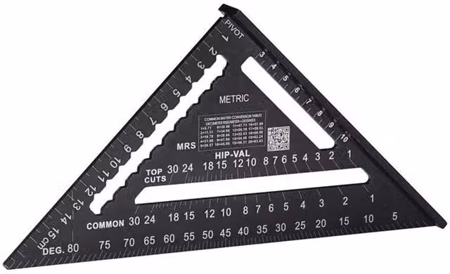 Hultafors Metric Rafter Square, Black, 18 cm