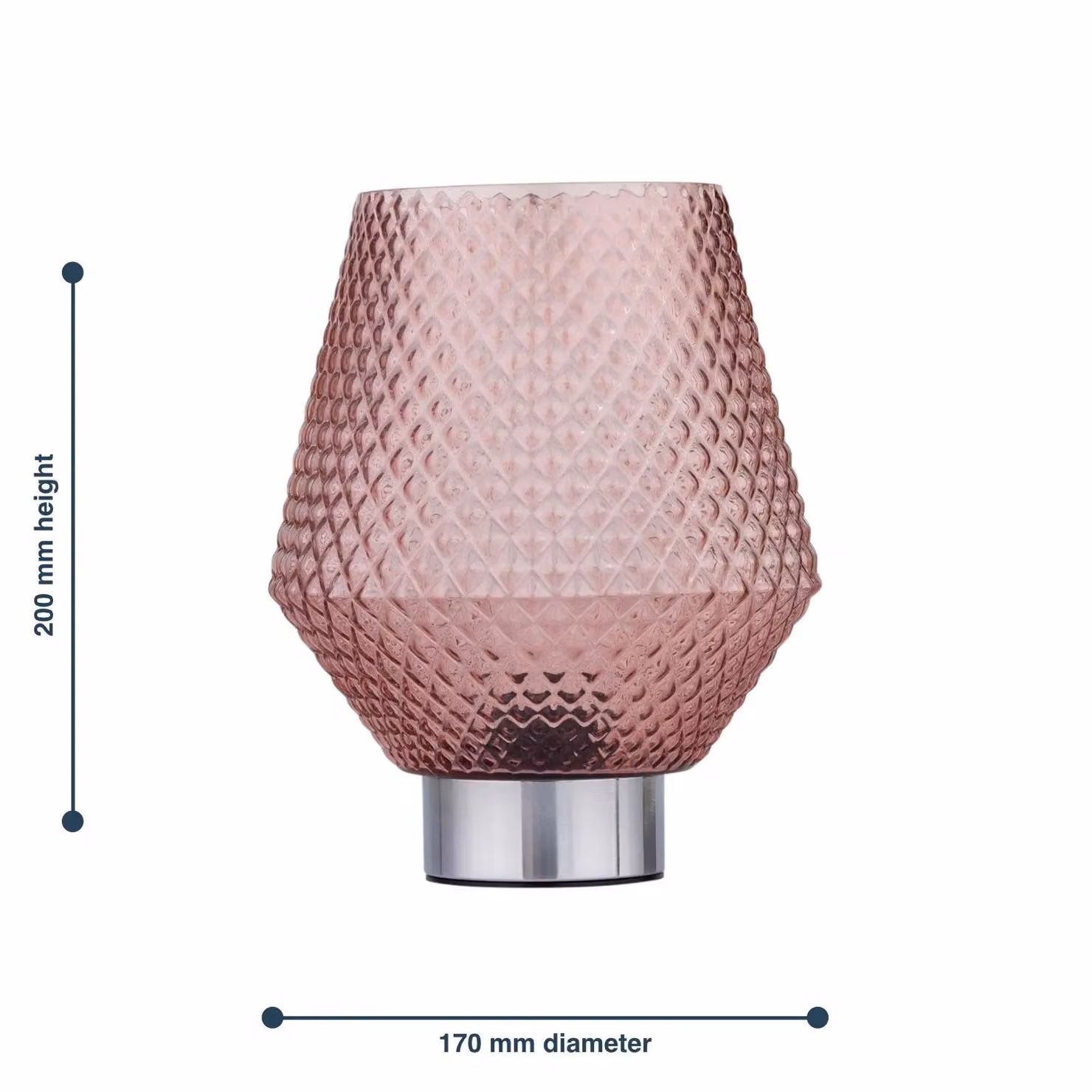 First Choice Lighting Porter Battery Operated Chrome Table Lamp with Pink Glass – 4