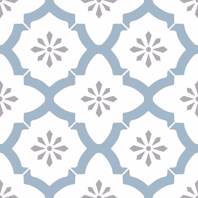 Alfalma Pack of 10 Self Adhesive Vinyl Floor Tiles in Blue and White Tile Look