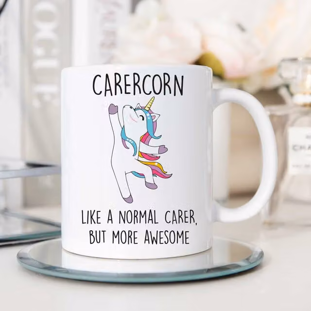 60 Second Makeover Limited Carercorn Unicorn Ceramic Mug in White