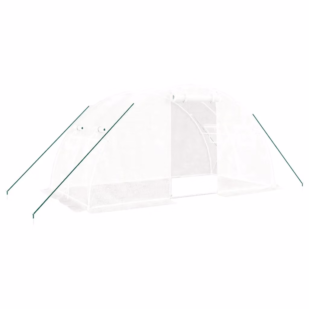 Berkfield Home Freestanding Steel Frame Greenhouse in White, W/D/H: 4 x 2 x 2 m – 2