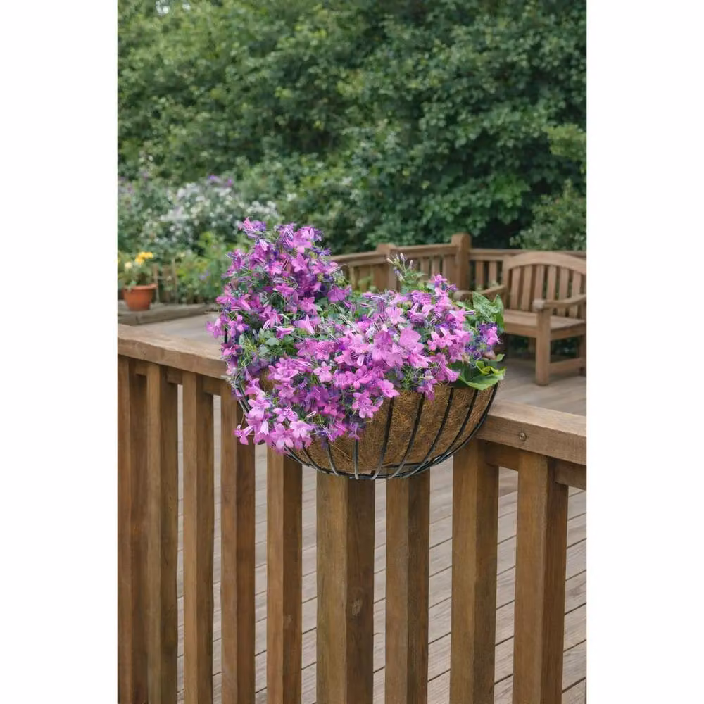 VOGREX Black Pre-Lined Metal Wall Hanging Flower Trough and Outdoor Window Box Planter – 3
