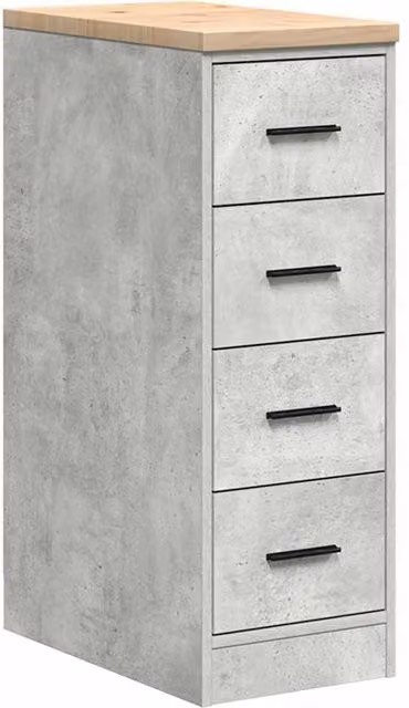 Berkfield Home Garage Storage Cabinet in Concrete Grey, Solid Pine Wood, W/D/H: 30 x 51 x 85 cm