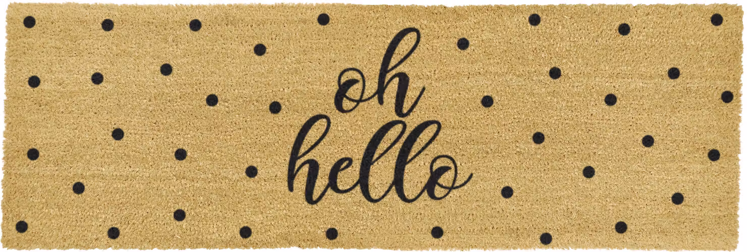 Artsy Mats Oh Hello Spotty Patio Doormat in Beige, W/D/H: 120 x 40 x 1 cm – 4