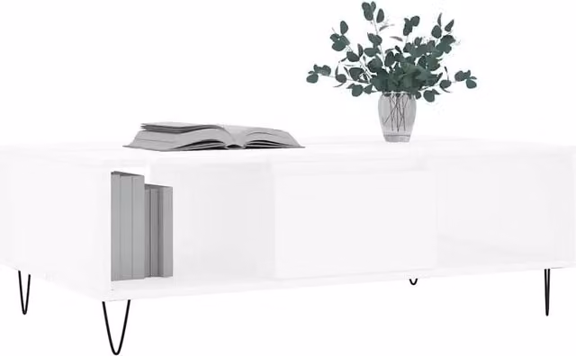Berkfield Home Modern White Decorative Coffee Table, W/D/H: 104 x 60 x 35 cm – 1