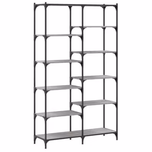 vidaXL Industrial Bookshelf in Grey Sonoma, W/D/H: 100 x 32 x 170 cm – 1
