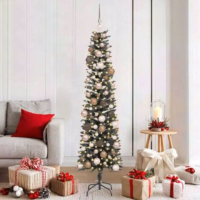 Berkfield Home Artificial Christmas Tree in Green, H 180 x W 50.5 x D 50.5 cm