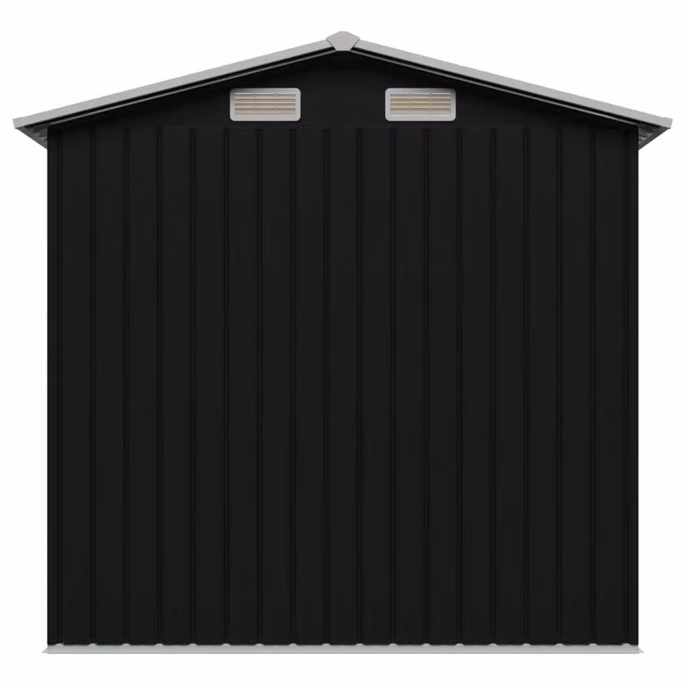 Berkfield Home Garden Storage Shed in Anthracite Steel, W/D/H: 204 x 132 x 186 cm – 3