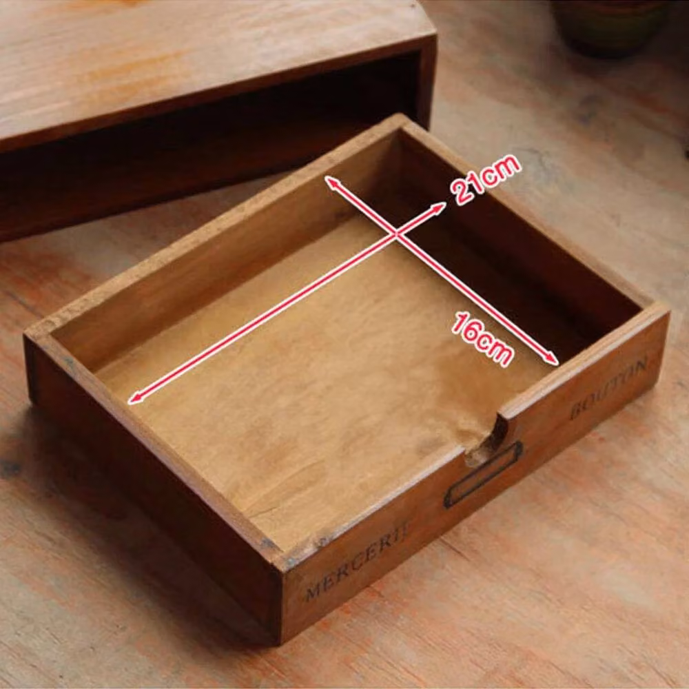 FORGEVIO 4 Drawer Solid Wood Office Storage Box in Brown, W: 50 cm – 3