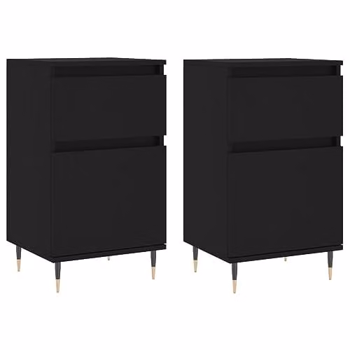 vidaXL Set of 2 Industrial Sideboards in Black, W/D/H: 40 x 35 x 70 cm – 1